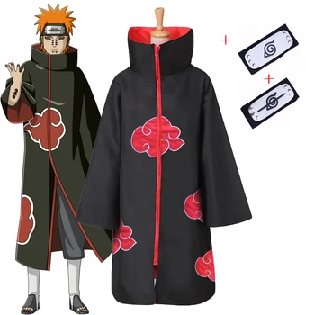 Naruto Kostým Akatsuki Plášť Cosplay Sasuke Uchiha Cape Itachi Cosplay Oblečení Cosplay kostým čelenka 2 patří