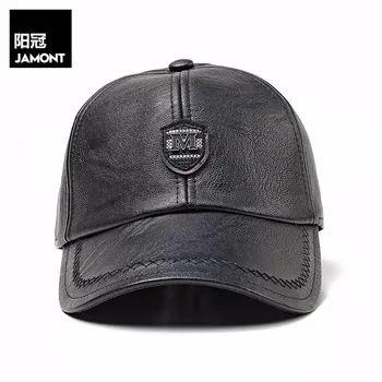 Nastavitelný PU Kůže Baseball Čepice pro Muže Pevné Umělé Kůže Mužský Cap Snapback Hat Black Brown Hip Hop Boy Jaro Street Wear