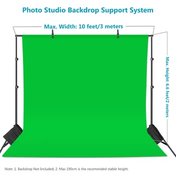 Neewer Photo Studio Nastavitelný 3m Široké příčné tyče 2m Vysoké Pozadí, Stát, Pozadí, Podpora Systému s 2 Svorky Pozadí