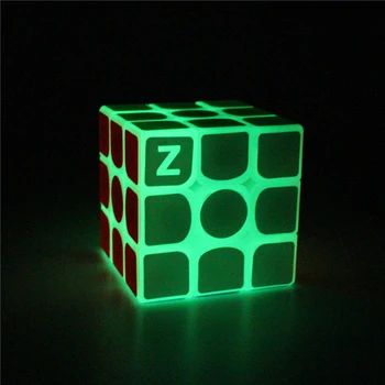 Nejnovější Zcube 3x3x3 Magic Cube Profissional Zelená Transparentní Lesk Soutěže Puzzle Kostky cubo Vzor Samolepky
