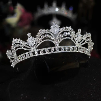 NiuShuya Luxusní Svatební Tiára Koruna Princezna Nevěsta Crystal Čelenka Pro Ženy, Plesové Ozdoby Do Vlasů Svatební Svatební Hlavu Šperky