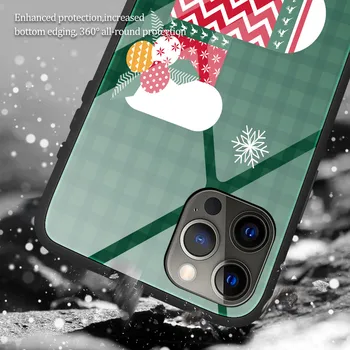 Nohon Vánoční Tvrzeného Skla Telefon Pouzdro Pro iPhone 12 Pro Max Santa Claus Měkké Pouzdro Pro iPhone 11 XS X Ochranné Coque Fundas