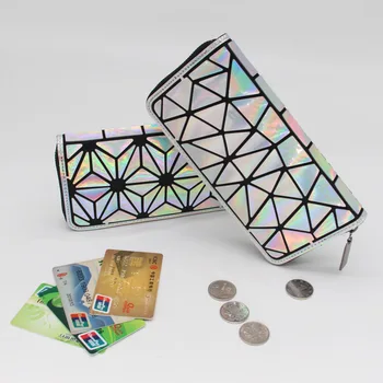 Nová Žena Peněženka Peněženky Na Zip Laser Ženy Kabelku Dlouhé Spojky Peněženky Geometrický Světelný Standardní Peněženky Peníze Tašky Držitele Karty