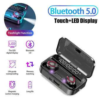 Nové F9-3 TWS Bluetooth 5.0 sluchátka Digitální UV Sterilizace Bezdrátová Sluchátka hi-fi Hudební Stereo Headset s Baterkou