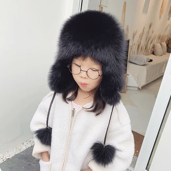 Nové Kluky a Holky, Lei Feng Čepice Teplé Ochranu sluchu Dítě Klobouk 2020 Fxfurs Módní Vlasy Fox Podzim Zimní Fox Kožešiny Unisex Děti