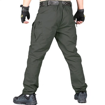 Nové Módní Pánské Venkovní Taktické Kalhoty Mužské Více Kapsy Pružnost Jednobarevné Vojenské Kalhoty Men Slim Tuku Cargo Pant