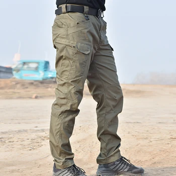 Nové Módní Pánské Venkovní Taktické Kalhoty Mužské Více Kapsy Pružnost Jednobarevné Vojenské Kalhoty Men Slim Tuku Cargo Pant