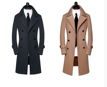 Nové příjezdu Zimní vlněný kabát slim pánské kabát módní tepelně vysoce kvalitní příkop svrchní oblečení plus velikosti S - 7XL 8XL 9XL10XL