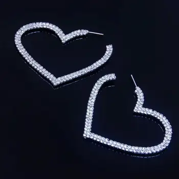 Nový Módní vydlabat Broskev Srdce Crystal Houpat Náušnice Pro Ženy Kovové Vintage Jednoduché Y2K Kouzlo Náušnice Šperky Dárky