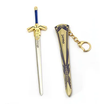 Nový OSUD Pobyt Noc Šavle Keychain Gold Excalibur Morgan Kovový Meč, Klíč Řetězce Prsten Pro Muže Pronájem Ženy Taška Šperky Chaveiro