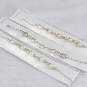 NOVÝ perlový náramek přírodní perlový náramek Móda náramek pro ženy Velkoobchodní a Maloobchodní G