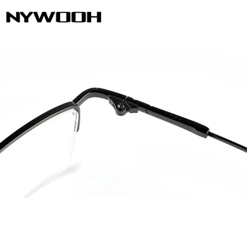 NYWOOH Skončil Krátkozrakost Půl Rám Brýle Muži Metal Student Krátkozraký Brýle Ultralight Krátkozraké Brýle -1,0 až -6.0