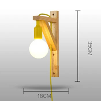 Nástěnné lampy s kabelem Jednoduché Dřevěné Kreativní visí masivní dřevo pro schody, uličky světla obývací pokoj Svícnu Lampy LED Svítidla