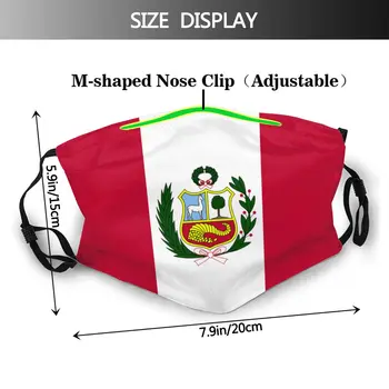 Ochrannou masku s filtrem Peru Vlajka proti prachu PM2.5 opětovné použití dospělých dospívající dítě dívka