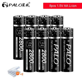 PALO Nové 1,5 V AA Li-ion Dobíjecí Baterie 2800mWh AA 1,5 V lithium Batteria Nabíječky Baterie pro Dálkové Ovládání Hračka Flashligh