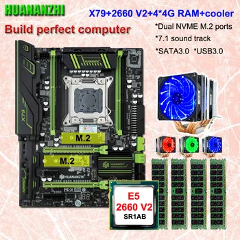PC hardware DIY HUANANZHI X79 Pro základní desky s DUAL M. 2 NVMe SSD slot CPU Intel Xeon E5 2660 V2 6 trubky chladiče RAM 16G(4*4G)