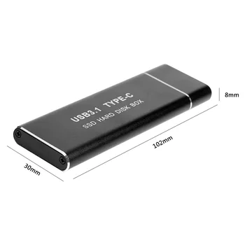 Pevný Disk Disk Případě 10 gbps USB Typu C. M. 2 SSD Externí Skříň Box pro NVME PCIe M-Key/ M&B-Klíč NGFF SATA B-Klíč/M&B-Key