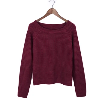 Podzimní zimní ženy svetry a pulovry korejský styl dlouhý rukáv ležérní crop svetr slim pevné pletené svetry svetr mujer