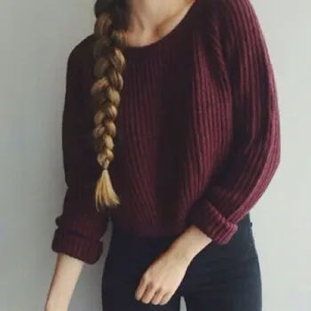Podzimní zimní ženy svetry a pulovry korejský styl dlouhý rukáv ležérní crop svetr slim pevné pletené svetry svetr mujer
