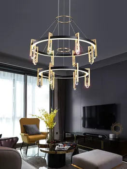 Postmoderní luxusní křišťálový lustr Nordic kulaté LED svítidlo interiérové dekorace lampa obývací pokoj kuchyně jídelna Přívěsek Lampy