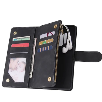 Pouzdro Pro Oneplus 8 Pro Zip Peněženka Kožené Pouzdro Pro Oneplus 7T 7 8 Pro Flip Telefon Pouzdro Book Magnetický Kryt