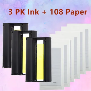 Pro Canon Selphy Color Ink Paper Set Kompaktní Fotografické Tiskárny CP1200 CP1300 CP910 CP900 3ks Inkoustové Kazety KP 108IN KP-palců, 36 palců