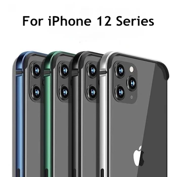 Pro iPhone 12 Pro Max Případě, Hliníkový Kovový Nárazník Ultra Tenký Rámeček Pro iPhone 11 Pro Max X XR XS SE2 7 8 Plus Nárazuvzdorný Kryt
