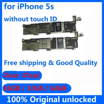 Pro iphone 5S Vysoce kvalitní Originální základní deska s plnou čipy a IOS Systému základní deska 16GB 32GB 64GB logic board Bez touch ID