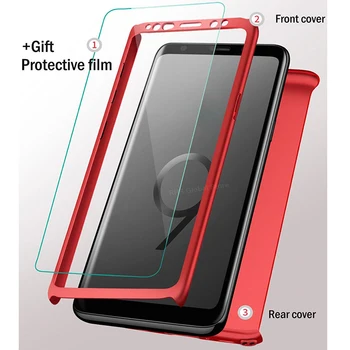 Pro Xiaomi Redmi 7 7A 8 8A JÍT Případ 360 komplexní ochranu S ochranným sklem Telefon Zadní Kryt Coque
