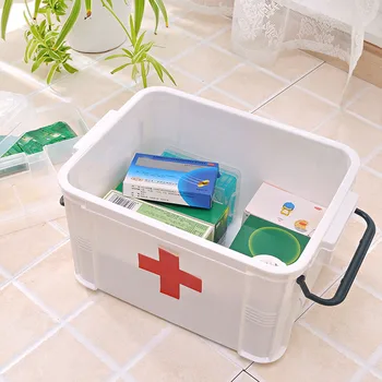 První Pomoc Kit Přenosné Nouzové Box Plastový Medicíny Úložný Box Cestovní Medicíny Box Lékárnička