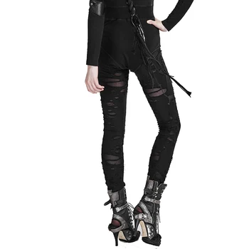 PUNK RAVE Ženy Kalhoty Gothic Ok, Otvoru Leginy Módy Švy s Elastickým Pasem svrchní oděv Streetwear Legíny pro Ženy