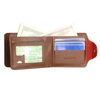 Pánská peněženka Krátký Kus horizontální NOVÉ peněženky mužů Britské neformální multi-funkce karty taška přezky Retro trojúhelník skládací 618