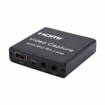 Přenosné Video Capture Card Mic In Audio Out 1080p USB 2.0 Video Grabber Záznam Box pro Živé Streamování Video Nahrávání