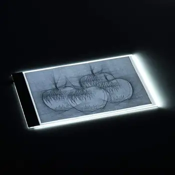 Přenosný A4 LED Světlo Box rýsovacím prkně Tracer Ultra-tenké USB napájení Stmívatelné Jas LED Artcraft Obrysu Světla kopírování Pad