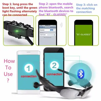 Přenosný Smart Sluneční Brýle Headset Venkovní Sportovní Ruky Volání Zdarma Hudba Bluetooth 4.0 Sluchátka Brýle S Micphone 6
