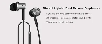Původní Xiaomi Hybridní Píst Pro HD Dual Driver Sluchátka Stereo Headset Kruhu Žehlička Hluku Zrušení Mikrofon Pro Xiao Mi Samsung
