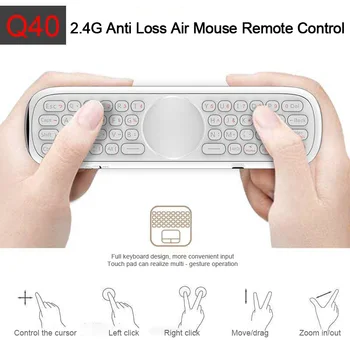 Q40 Air Mouse Dálkové Ovládání 2.4 G Bezdrátová Mini Klávesnice s Hlasové Ovládání, Gyroskop Kompatibilní s Android TV Box, PC