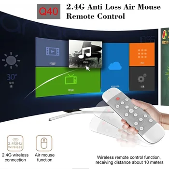 Q40 Air Mouse Dálkové Ovládání 2.4 G Bezdrátová Mini Klávesnice s Hlasové Ovládání, Gyroskop Kompatibilní s Android TV Box, PC