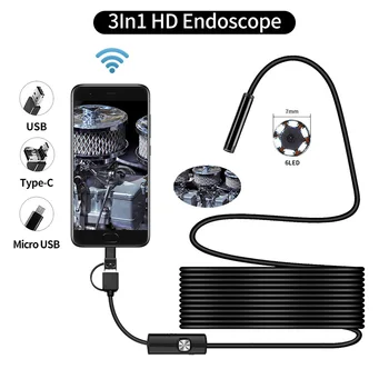 QZT USB Endoskop Kamera WIFI, Vodotěsný 8mm Mini Endoskop Kamera Full HD 1080P Digitální Mikro Tajemství Fotoaparát USB Endoskop WIFI