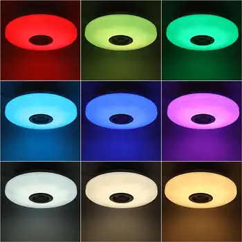 RGB 60W Stmívatelné Hudba Stropní svítidlo Dálkové ovládání&APP ovládání Stropní Světla AC180-265V pro domácí bluetooth reproduktor lightingFixture