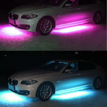 RGB LED Strip, LED Pod Auto Záře Podvozku System Neon Light phone App control 60 90cm Auto vodotěsné auto car styling
