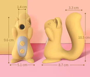 Roztomilý kreslený veverka vibrátor 10 frekvence silikonové vodotěsné ústní bradavka sání klitoris stimulace, masáže, hračky, ženské