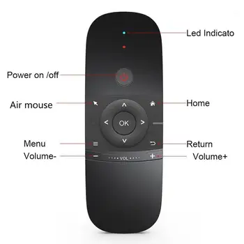 Rusky/anglicky MINI Air Mouse W1 Bezdrátová Klávesnice 2.4 G Zmínit Snímání Fly Air Mouse Pro 9.0 8.1 Android TV Box/PC/TV