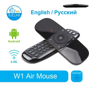 Rusky/anglicky MINI Air Mouse W1 Bezdrátová Klávesnice 2.4 G Zmínit Snímání Fly Air Mouse Pro 9.0 8.1 Android TV Box/PC/TV