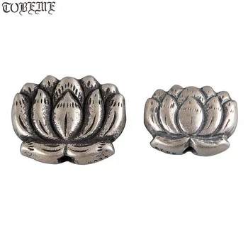 Ručně vyrobený 925 Stříbrné Šperky Beadst Vintage Thai Stříbrná Tibetské Lotus Korálky DIY Šperky Zjištění