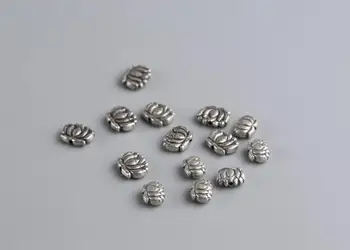 Ručně vyrobený 925 Stříbrné Šperky Beadst Vintage Thai Stříbrná Tibetské Lotus Korálky DIY Šperky Zjištění