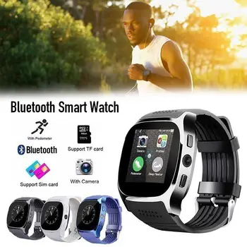 S Kamerou Bluetooth T8 Chytré Hodinky Krokoměr GSM SIM Sportovní Fitness Vodotěsné Náramkové Hodinky Pro iPhone Samsung Telefon