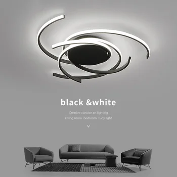 Severské Černé Stylové 65cm Hliníkové LED Stropní Svítidlo Dekorativní Moderní Splachovací závěsné Lampy Pro Ložnice, Obývací Pokoj