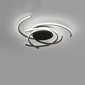 Severské Černé Stylové 65cm Hliníkové LED Stropní Svítidlo Dekorativní Moderní Splachovací závěsné Lampy Pro Ložnice, Obývací Pokoj