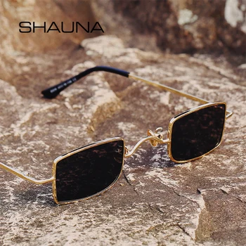 SHAUNA Retro Malý Obdélník Punk sluneční Brýle Muži Ultralight Kovový Rám Anti-Modré Světlo Optické Brýle Rám Ženy